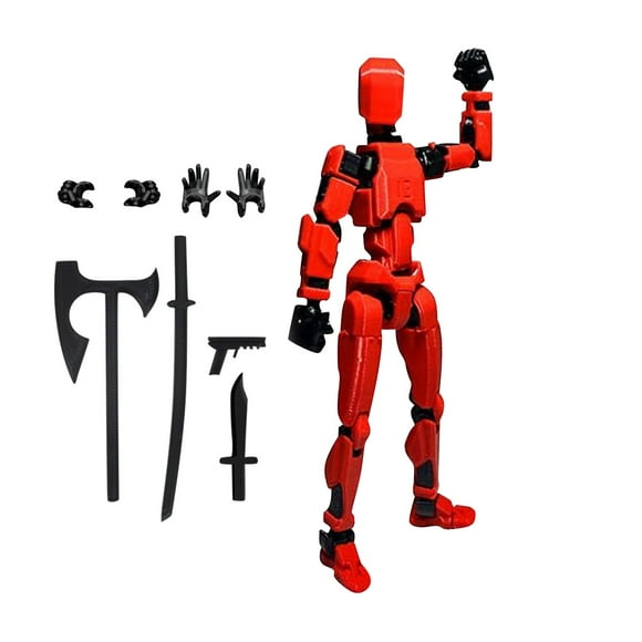 T 13 Action Figures T13 Action Figure Ensemble Déjà Assemblé, T13 Imprimé 3D avec Accessoires d'Armes Lucky Robo Mannequin Nova 13 Figurines d'Action, Figura de acción T13 (F)