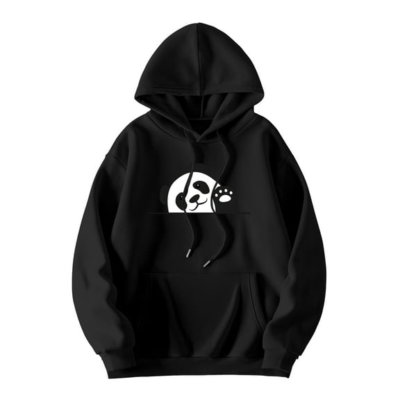 Greeting Panda Hooded Sweatshirt Unisex Clothing