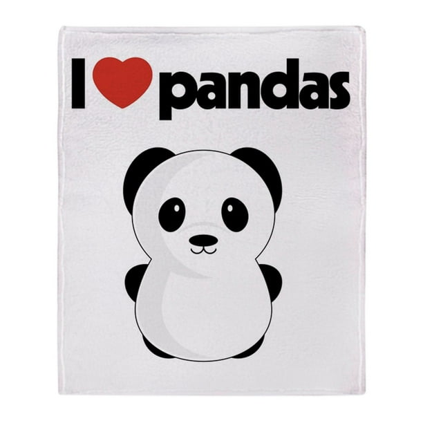 CafePress I Love Pandas Soft Fleece Throw Blanket, 50"x60" Stadium