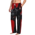 thumbnail image 6 of Salouo Black Dog Red Background Print Pajama Pants for Men, Lounge Pants Elastic Waistband Casual Men's sleepwear Loungewear Sleep Pajama Pant -X-Large, 6 of 7
