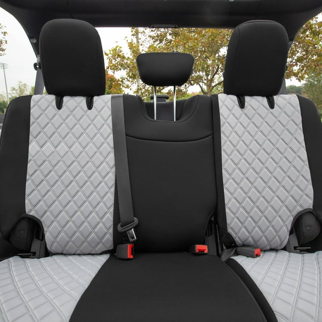 FH Group Neoprene Custom Soft Fit Seat Covers for 2018-2021 Jeep Wrangler JL 4DR Rear Set