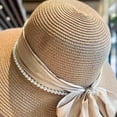 thumbnail image 5 of Noric Women's Straw Sun Hat Summer with Big Bow Trim Wide Brim UV Protection Beach Vintage Vacation Hats, 5 of 5