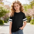 thumbnail image 4 of Girls Tee Shirts Crew Neck Short Sleeve Black Shirt Girls Oversized Girls Tops Size 6-7 Years, 4 of 4