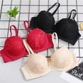thumbnail image 3 of Saient Women's Lace Steel Ring Bra Push-up Seamless Gathering Massage Underwear, 3 of 5