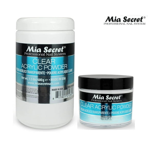 Mia Secret Acrylic Powder Clear 1.5 LBS/24 OZ and 2 oz - Combo Pack