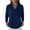 Dark Blue #001, variant on Women's Cowl Neck Sweater Lightweight Solid Color Long Sleeve Knit Pullover Jumper Tops White M
