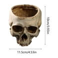thumbnail image 4 of Resin Skull Planter Pot, Spooky Skeleton Head Container, Multi-purpose Succulent Cactus Flower Pot Candy Bowl Storage Jar For Desk Table Indoor Halloween Gothic Home Office Party Decor Holiday Gift, 4 of 7