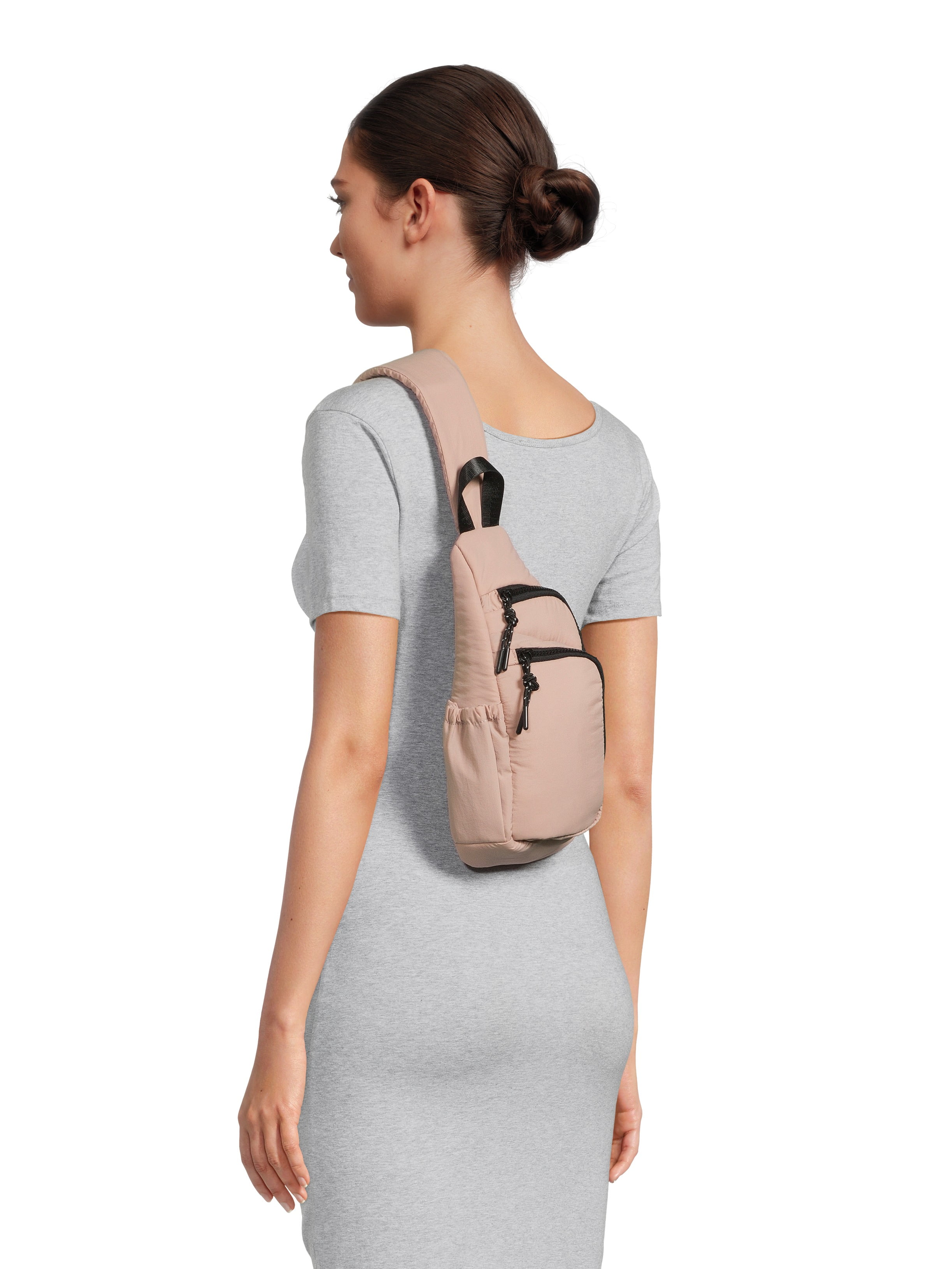 Athletic Works Women's Crossbody Sling Bag, Mocha Delight