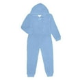 thumbnail image 2 of WMTBSRSW Family Matching Sets Solid Flannel Plush Hooded Pajamas One-Piece Pjs Soft Fleece Onesie Cozy Warm Jumpsuit Nightwear Loungewear Light Blue Mom, 2 of 4