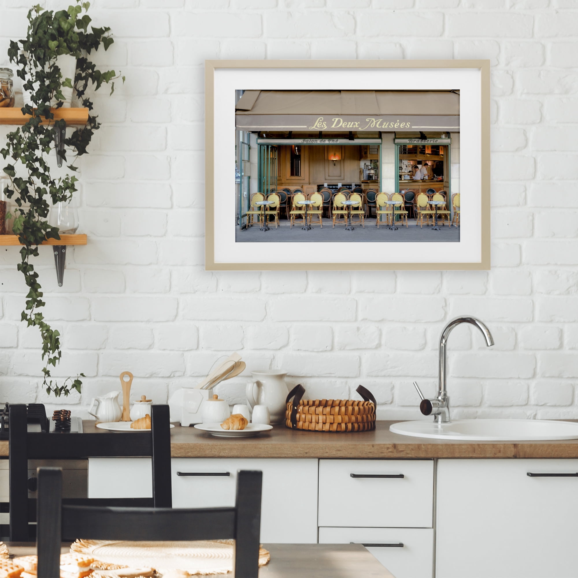 Stupell Industries Parisian Outdoor Seating Cafe Birch Framed Print Under Glass, design by Alan Blaustein