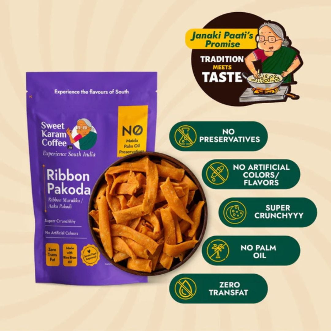 Shastha SKC Crunchy & Savory Ribbon Pakoda - Pack of 3 , 180gm
