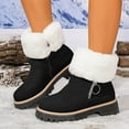 thumbnail image 2 of YLYL Women's Suede Winter Snow Boots Side Zipper Warm Fur Lined Chunky Heel Anti-Slip Outdoor Ankle Boots, 2 of 9