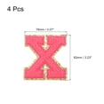 thumbnail image 2 of Uxcell 4Pcs Chenille Letter Patches Iron on Letter Patches Rose Red x Alphabet Decorative Repair Embroidered Patches, 2 of 5