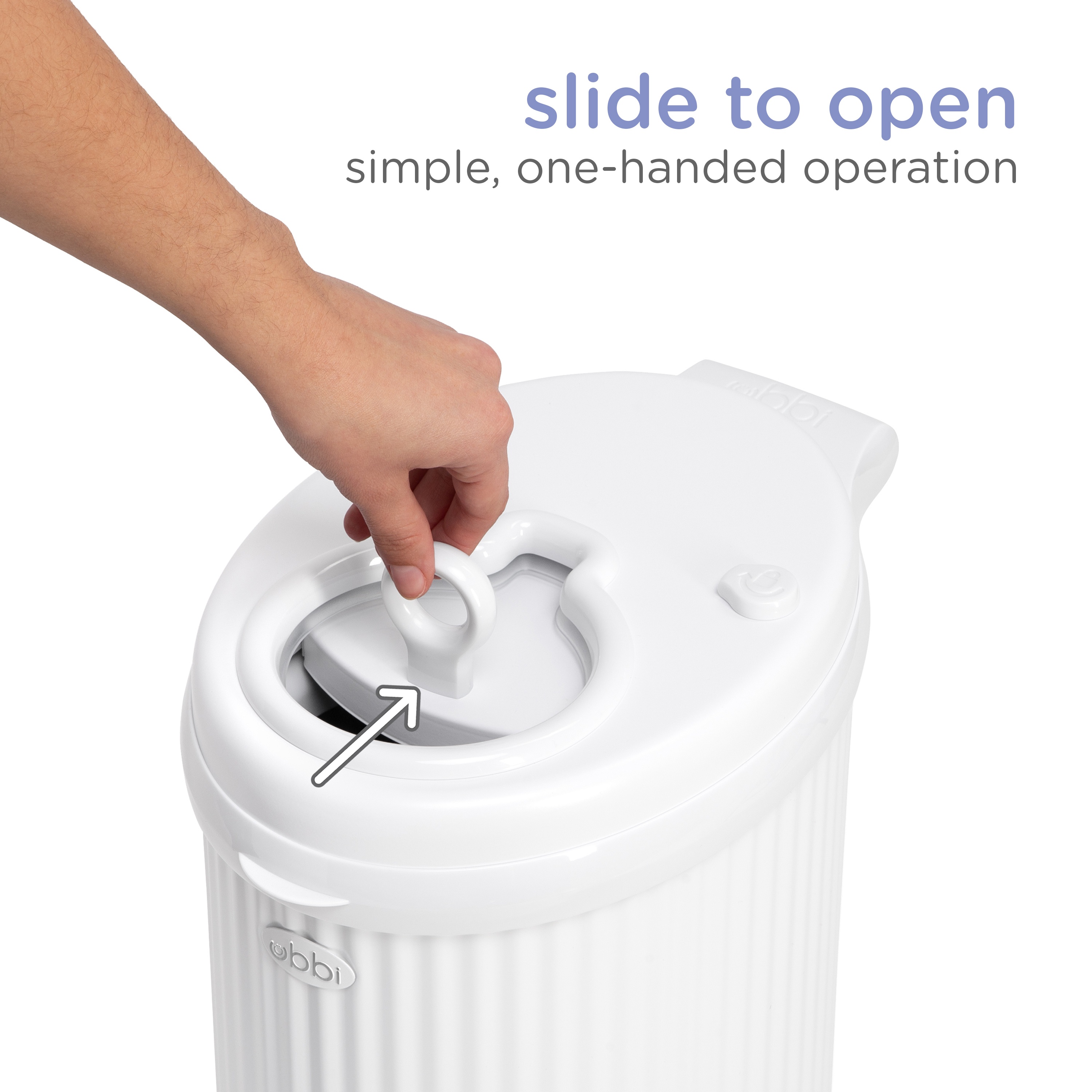 Ubbi Fluted Stainless Steel Diaper Pail - White photo 5
