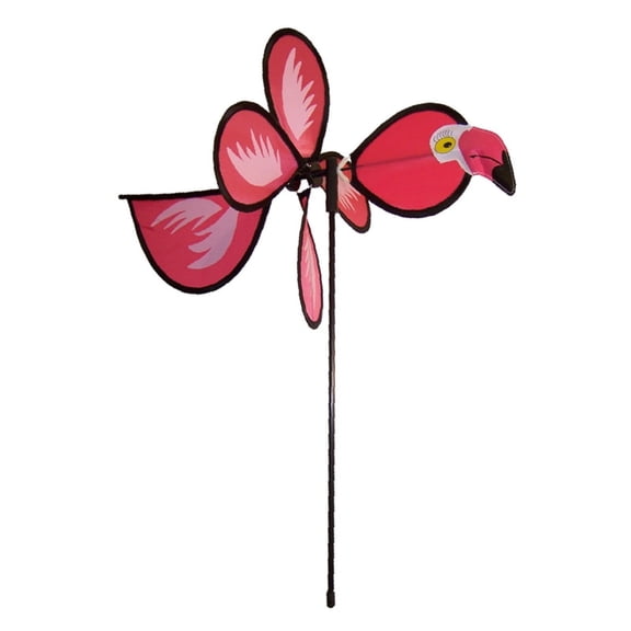 In the Breeze 2817 — Baby Flamingo Garden Spinner — Fun and Colorful Wind Spinner for Your Yard or Garden