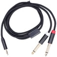 thumbnail image 1 of Cable adaptador 3683, malla tejida de algodón, macho de 3,5mm a Cable adaptador de altavoz de sintonización de Audio Dual de 6,35mm, 1m/3,3 pies, 1 of 8
