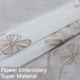 thumbnail image 5 of Floral Embroidery Valance Curtain, Rod Pocket Faux Linen Textured Voile Curtain Valance, 5 of 9