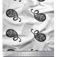 thumbnail image 1 of Soimoi White Rayon Fabric Black Sketch Paisley Fabric Prints By Yard 56 Inch Wide, 1 of 1