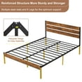thumbnail image 5 of VECELO Queen Bed Frame with Wooden Headboard, Rustic Industrial Platform Bed and Strong Metal Slats, No Box Spring Needed, Brown, 5 of 14
