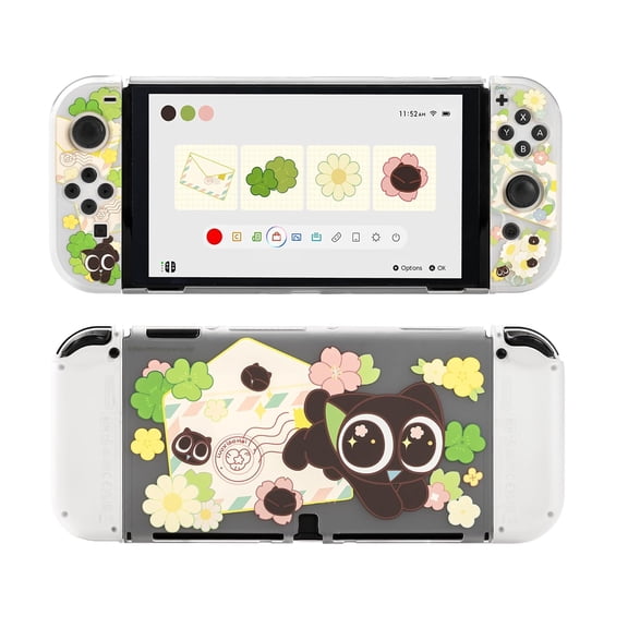 GeekShare Protective Case for Switch OLED Hard PC Full-Cover Shell Spring Letter Luo Xiao Hei Series