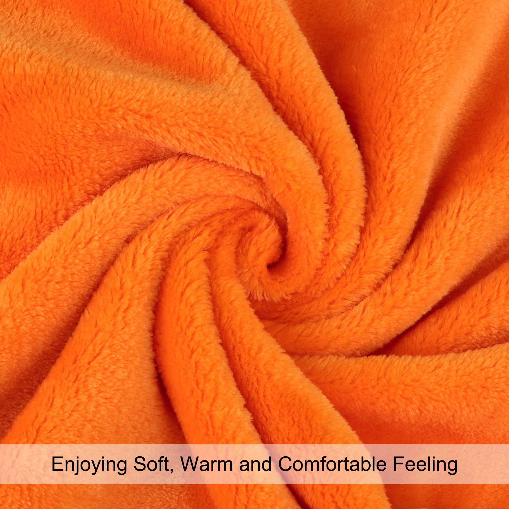 Unique Bargains Flannel Fleece Blanket Soft Wide Hemmed 30"x40" Orange