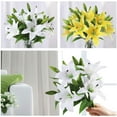 thumbnail image 4 of 8Pcs Artificial Tiger Lily Flower Bouquet Fake Latex Lilies Flower Bulk for Home Wedding Indoor Outdoor Table Decor (White), 4 of 8