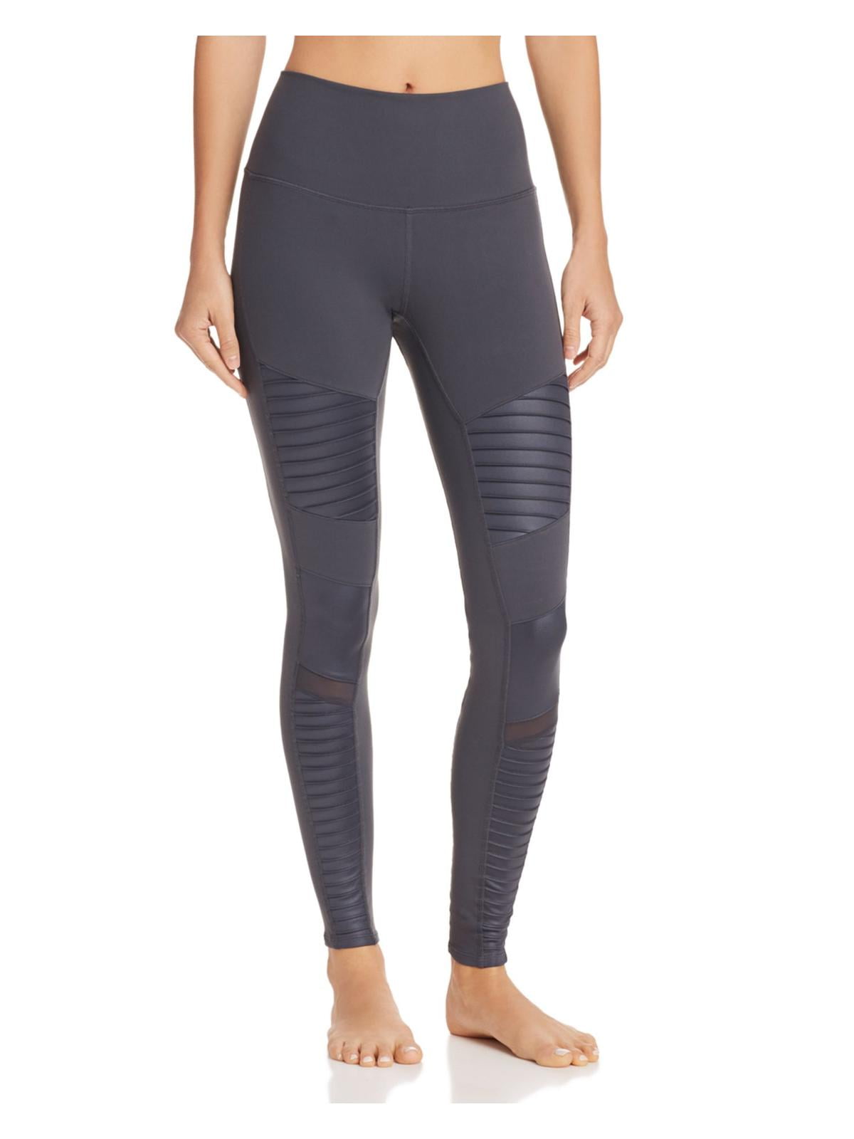 Alo Yoga Womens High Waisted Mesh Inset Yoga Legging Gray XS