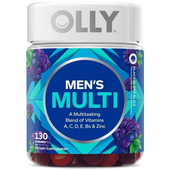 OLLY Men’s Multivitamin Gummies, Vitamins A, C, D, E, B-Complex & Zinc, Supports Overall Wellness, 130 Ct