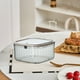 thumbnail image 4 of Mini Desktop Trash Can | Press-Lid Desk Organizer Garbage Basket | Plastic Compact Sundry Storage Bin | Flip Top Lid, Divided Sections, Tidy Container | White or Gray | 6x6x3.2in or 6x6x5.5in | 1, 4 of 6