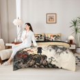 thumbnail image 4 of Metsweet Dragon Samurai Full Size Bedding Sets 7 Pieces, Japanese Style Full Size Bed in a Bag, Black Red Beige,Black Reversible, 4 of 6
