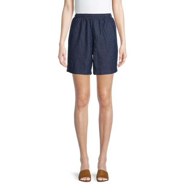 elastic waist sweat shorts