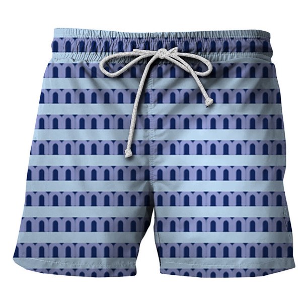 WILLBEST Pantalones Cortos de Playa con Estampado de Rayas para Hombre, Pantalones Cortos Casuales de Verano
