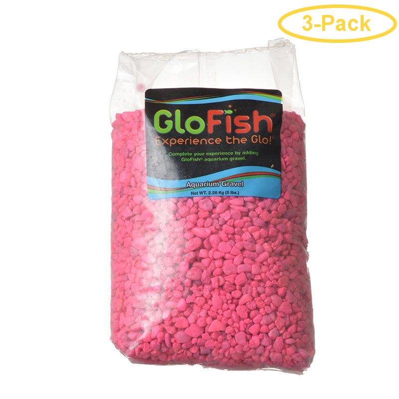GloFish Aquarium Gravel Pink 5 lbs Pack of 3