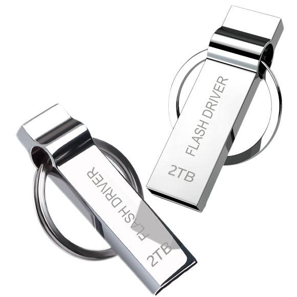 USB Flash Drive 2000GB Flash Drive High Speed Thumb Drive Rotatable Design Memory Stick for Computer Zip Drive USB Backup Jump Drive - Silver
