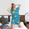 thumbnail image 5 of Pofeuu Cute Car Cartoon Print Women's Pajama Set Short/Shorts Soft Button PJs Elastic Drawstring Waist Sleepwear-Medium, 5 of 6