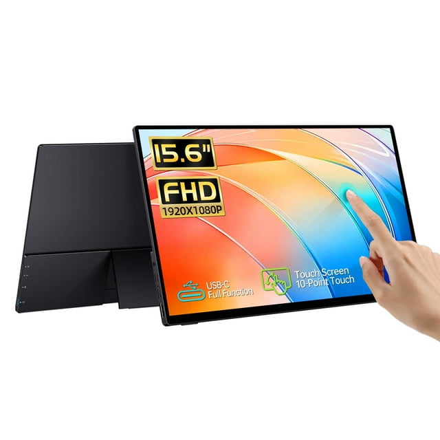 Monitor portátil CAPERAVE con pantalla táctil FHD IPS de 15,6"