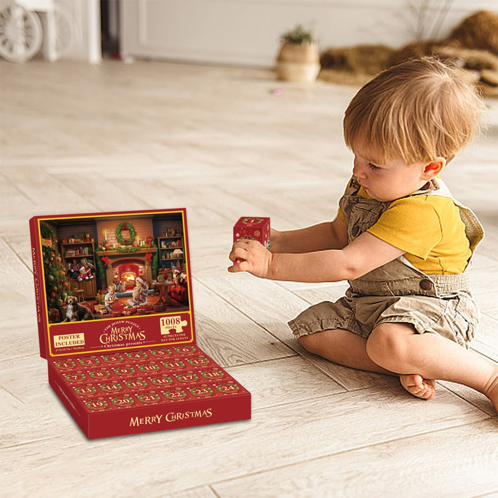 Cheapark24 Panel Christmas Countdown Puzzle - 1008 Pcs Adult Brain-Teasing Game, Festive Holiday Activity Gift for Home Gatherings & Leisure Time