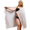 thumbnail image 3 of American Soft Linen 100% Cotton Turkish Peshtemal Beach Towels, 35"x60" size 4 Pack Swim Towels for Beach and Pool Towels, Brown, 3 of 8