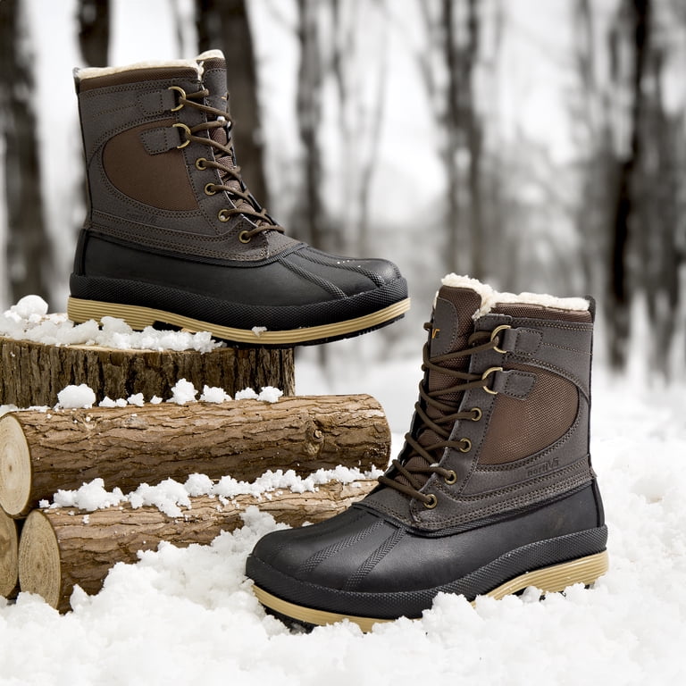 Nortiv8 Mens Waterproof Winter Snow Boots Black Front Zip‎ Faux Fur Lined Sz 15 Amazon.com | NORTIV 8 Men main image 4