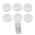 thumbnail image 1 of 6 Pack LED Puck Lights with Remote Control, Dimmable Circle Light for Under Cabinet Lighting, Closet, Counter, White, 1 of 4
