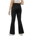 thumbnail image 4 of Ohufall Kids Yoga Pants for Girls 5-15 Years, Stretchy Slim Fit Cross High Waist Flare Leggings Teen Girls Solid Casual Gym Workout Bootcut Leggings, 4 of 7