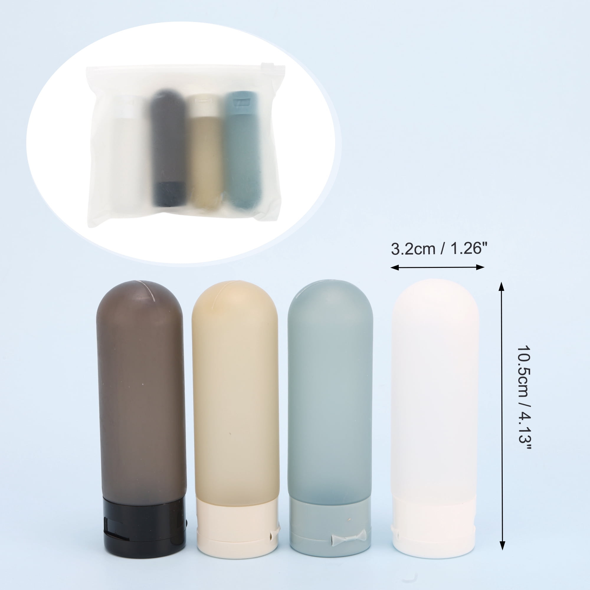 Unique Bargains PP Travel Container Set 2.12oz Blue Transparent White Brown Black 4 Pcs