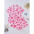 thumbnail image 3 of WIBACKER S-2XL Valentine's Day Womens Pajamas Set Short Sleeve Button Down 2 Piece Ribbon Heart Loungewear Sets Sleepwear, 3 of 10
