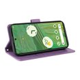 thumbnail image 5 of Compatible with Google Pixel 7 Wallet Case with Card Holder & Cash Slot [RFID Blocking],Wallet Wristlet Pressed Butterfly Flower PU Leather Magnetic Flip Folio Cover for Women Men,Purple, 5 of 10