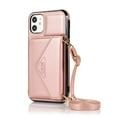 thumbnail image 4 of Wallet Case for iPhone 11, Detachable Crossbody Lanyard Strap PU Leather+Soft TPU Bumper Magnetic Clasp Back Flip Credit Card Slots Kickstand Cover for iPhone 11 - 6.1", Rosegold, 4 of 10