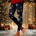 thumbnail image 4 of Fiaer Black Leggings Women Christmas Warm Thermal Trendy Funny Graphic Pants Santa Snowflake Snowman Graphic Plus Size High Waisted Trousers Black4 XXL, 4 of 5