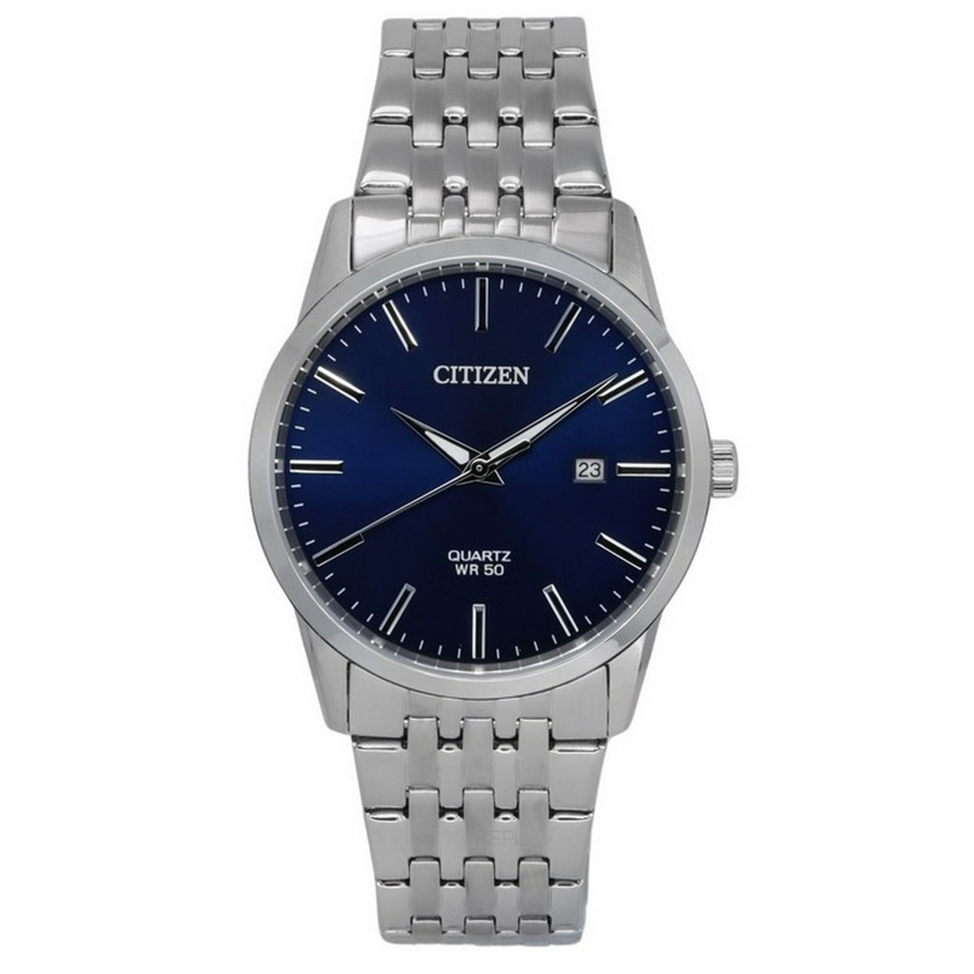 Citizen Stainless Steel Bracelet Midnight Blue Dial Quartz BI5000 87L Men s Watch Walmart