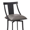 thumbnail image 3 of 26 Inches Leatherette Counter Stool with Fiddle Back, Gray - Saltoro Sherpi, 3 of 5