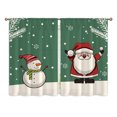 thumbnail image 6 of CUH Christmas Modern Topper Kitchen Curtains Semi Sheer Bedroom Decor Drapes Santa Tiers Cafe Short Panel Style-3 W:35"x H:47"*2 Panels, 6 of 6