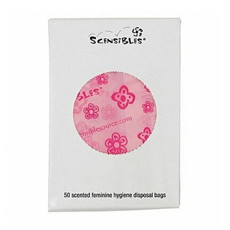 Scensibles Personal Disposal Bags, 3.38" x 2" x 9.75", Pink, 50 Bags/Box, 24 Boxes/Carton